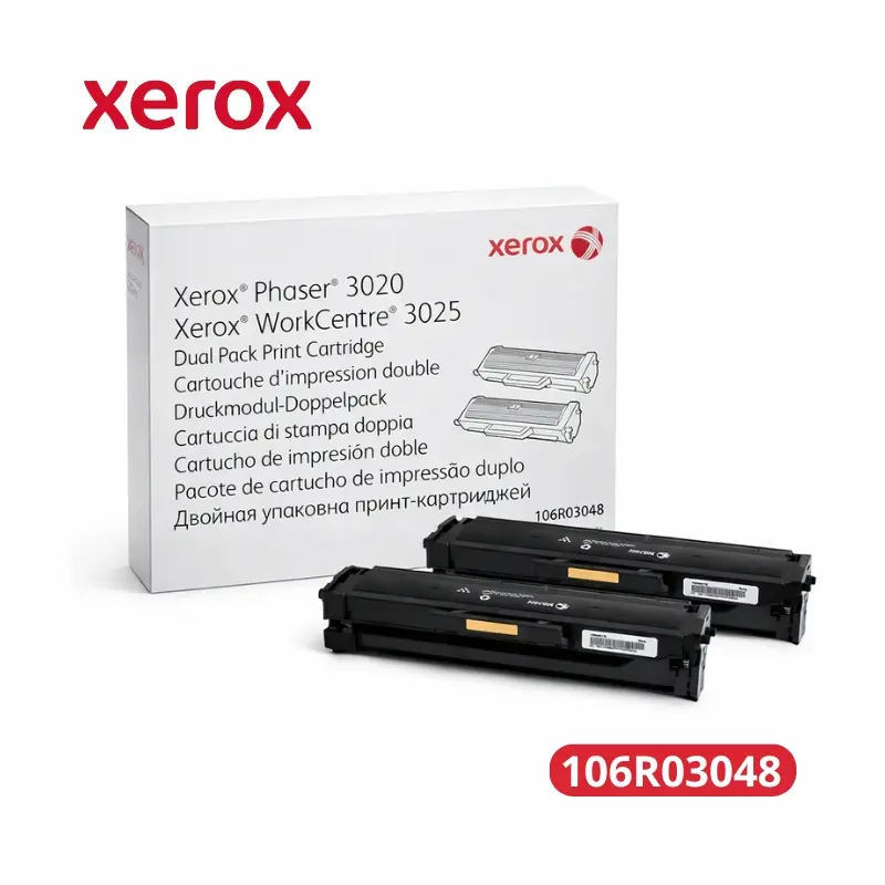 Toner Xerox 106R03048 (Caja x 2 und) Phaser 3020,3025 Rendimiento 3,000 Paginas