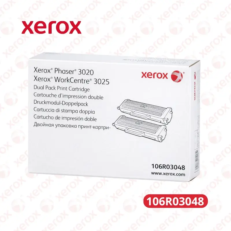 Toner Xerox 106R03048 (Caja x 2 und) Phaser 3020,3025 Rendimiento 3,000 Paginas