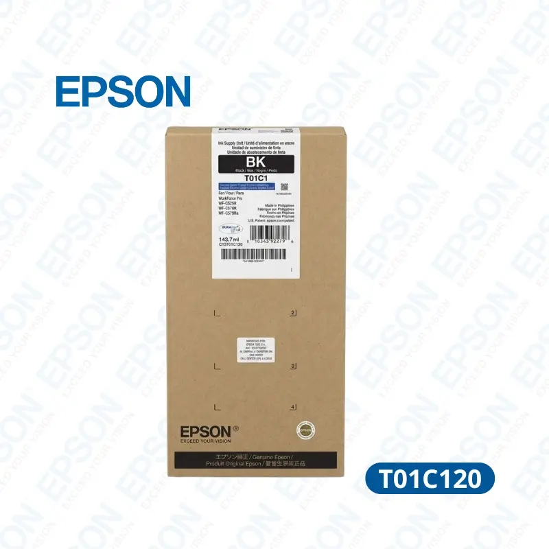 Bolsa De Tinta Epson T01c120 Negro WF-C579R Rendimiento 10,000 Paginas.
