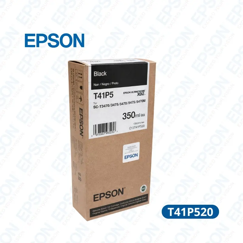 Tinta Liquida Epson T41P520 Negra 350ml UltraChrome XD2 (T41P520/T41P5) Rendimiento 14,000 paginas.
