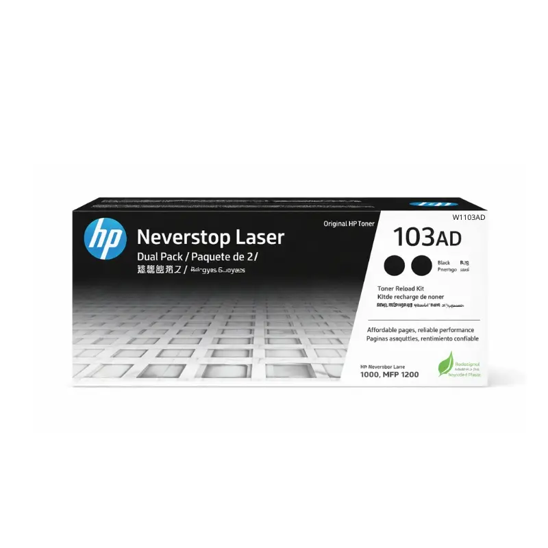 Cartucho de Tóner HP W1103ad Negro (Pack de 2 und) LaserJet Original 5,000 Paginas.