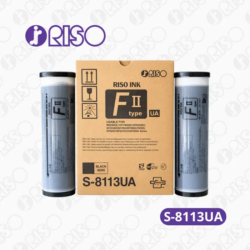 Tinta negra Riso S-8113UA Para SF5030 ,EZ220; 1000ml por tubo; 10,000 paginas por cada tubo Aproximadamente.