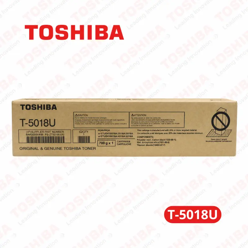 Cartucho de Tóner Toshiba T-5018U Negro e-STUDIO 2518A / 3018A Original 43.900 Páginas.