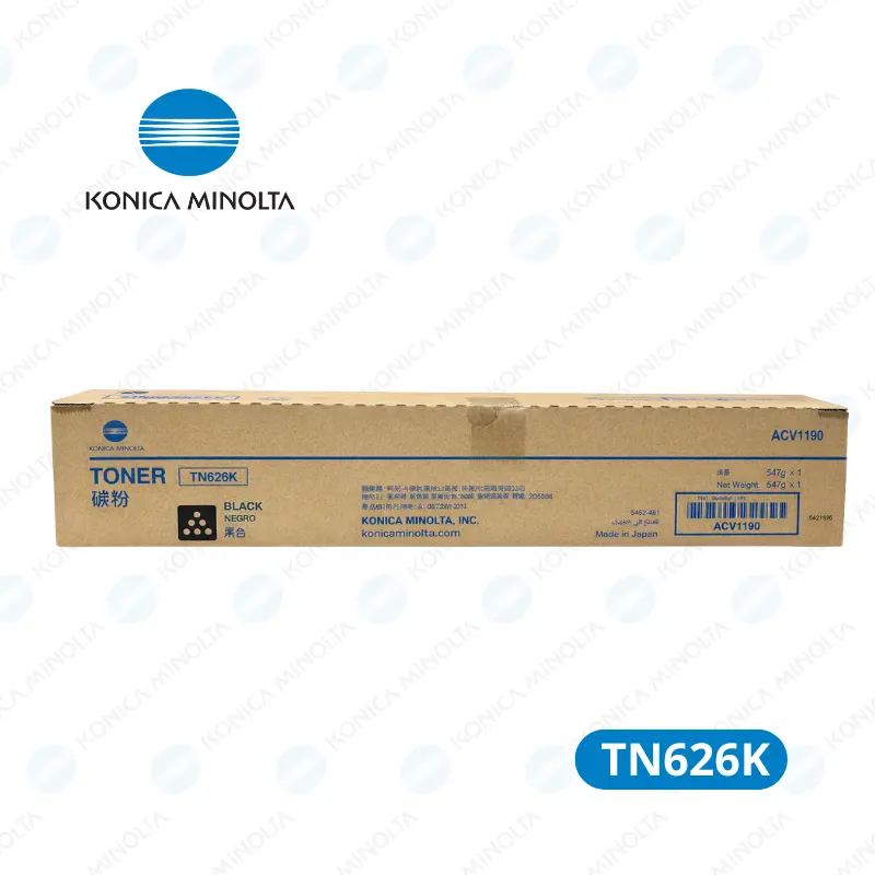 Toner Konica Minolta TN626K (ACV1190) Negro Bizhub C450i Rendimiento 28,000 páginas.
