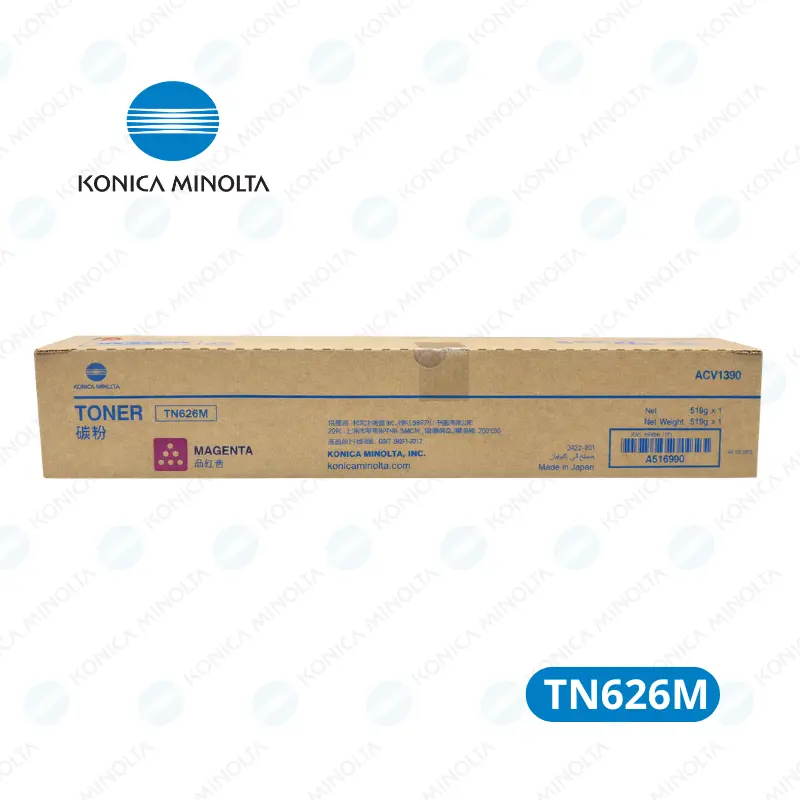 Toner Konica Minolta TN626M (ACV1390) Magenta Bizhub C450i Rendimiento 28,000 páginas.
