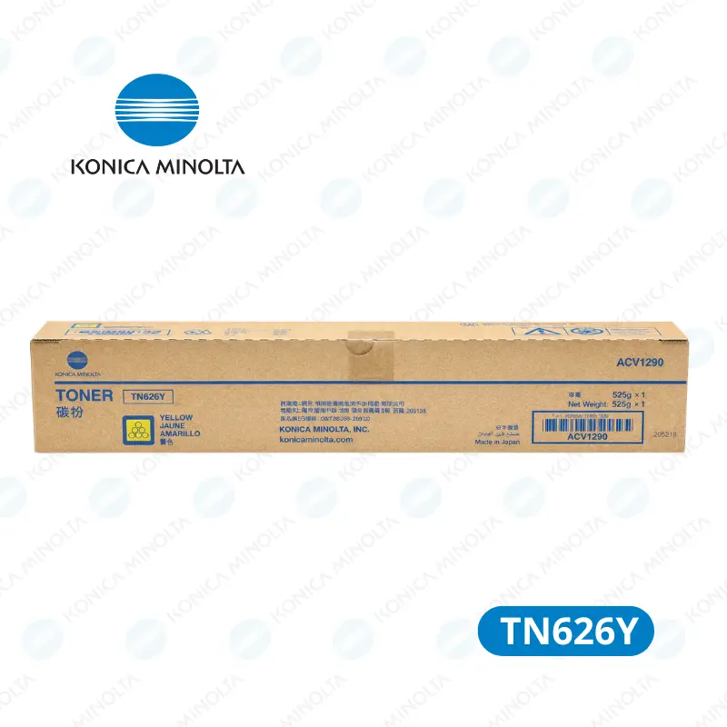 Toner Konica Minolta TN626Y (ACV1290) Yellow Bizhub C450i Rendimiento 28,000 páginas.