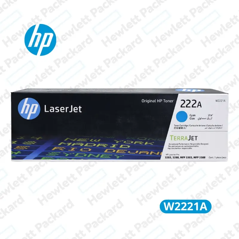 Cartucho de Tóner HP W2221A (222A) Cyan LaserJet 3201 Original 1,200 Paginas.