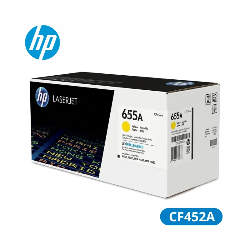 Cartucho de Tóner HP CF452A (655A) Yellow LaserJet Enterprise M652 Original 10,500 Paginas.