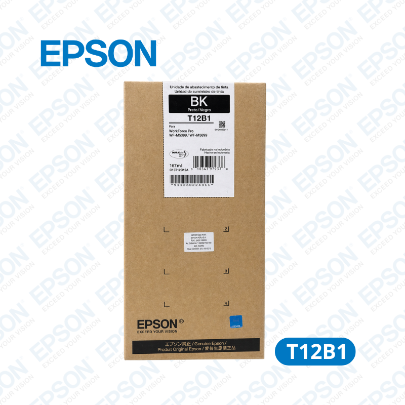 Tinta Epson T12B1 Negro (T12B120-AL) Epson WorkForce Pro WF-M5399 / Pro WF-M5899 10,000 Paginas.