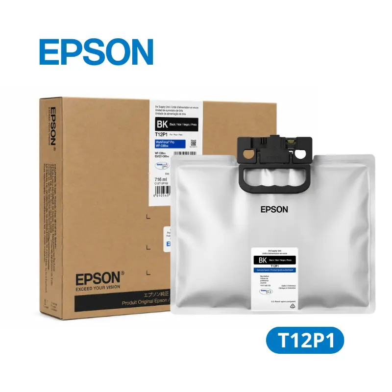 Tinta Epson T12P1 Negro (T12P100) Epson WorkForce Pro EP-C800 / EM-C800 10,000 Paginas.