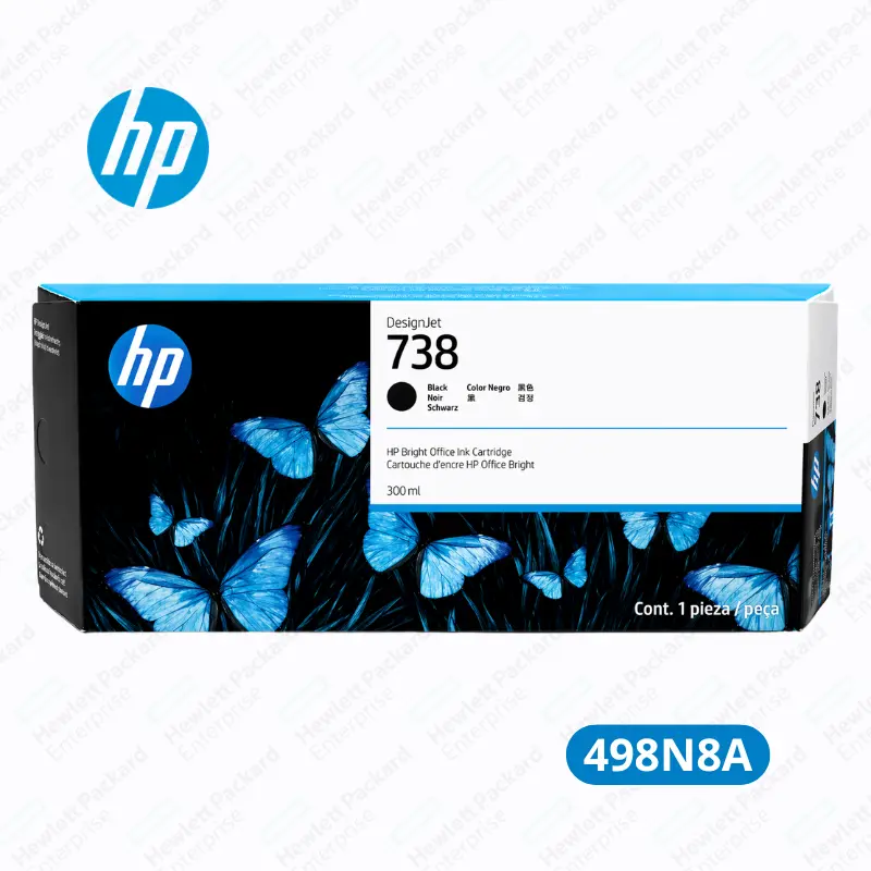 Cartucho de Tinta HP 738 (498N8A) 300ml Negro DesignJet T850, T950 Original 3,650 Paginas.