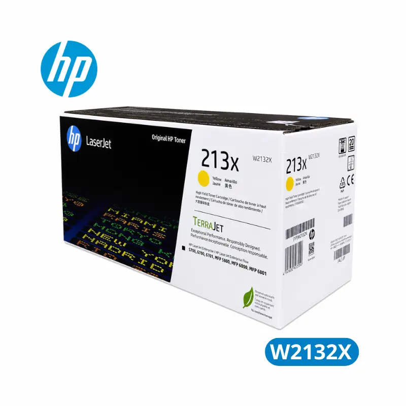 Cartucho de Tóner HP W2132X (213X) Yellow LaserJet Enterprise 5700dn, 6700dn Original 6,000 Paginas.