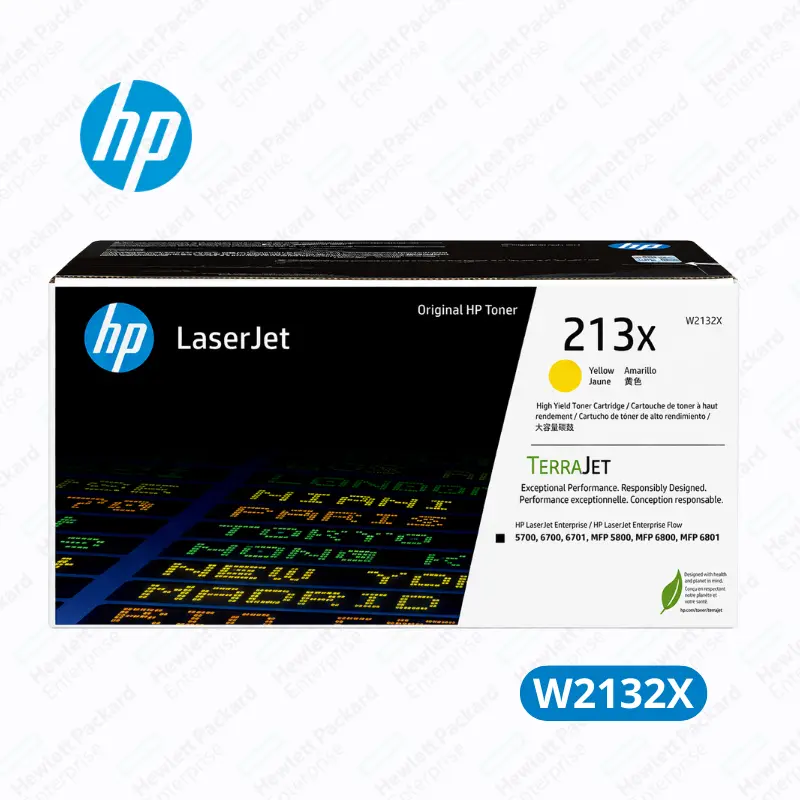 Cartucho de Tóner HP W2132X (213X) Yellow LaserJet Enterprise 5700dn, 6700dn Original 6,000 Paginas.