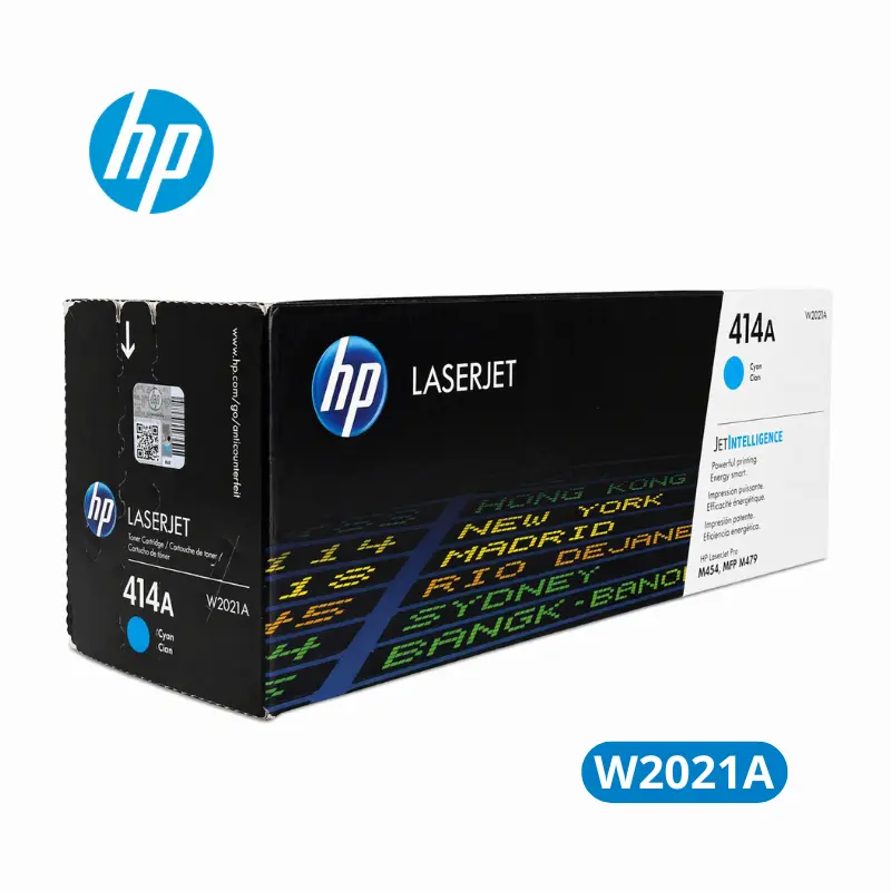Cartucho de Tóner HP W2021A (414A) Cyan LaserJet Pro M454dn, Pro M454dw Original 2,100 Paginas.