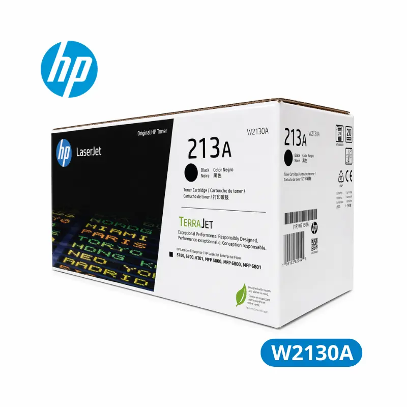 Cartucho de Tóner HP W2130A (213A) Negro LaserJet Enterprise 5700dn, 6700dn Original 3,500 Paginas.