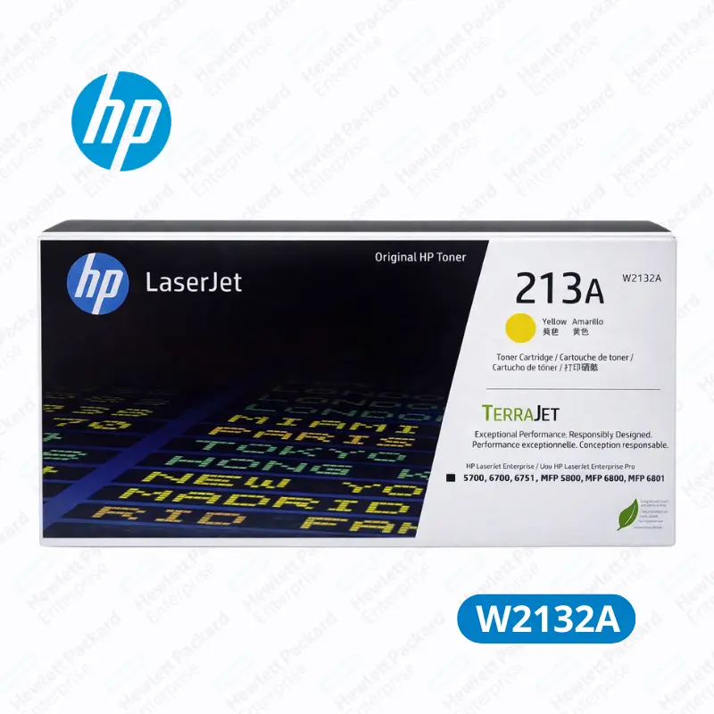 Cartucho de Tóner HP W2132A (213A) Yellow LaserJet Enterprise 5700dn, 6700dn Original 3,000 Paginas.