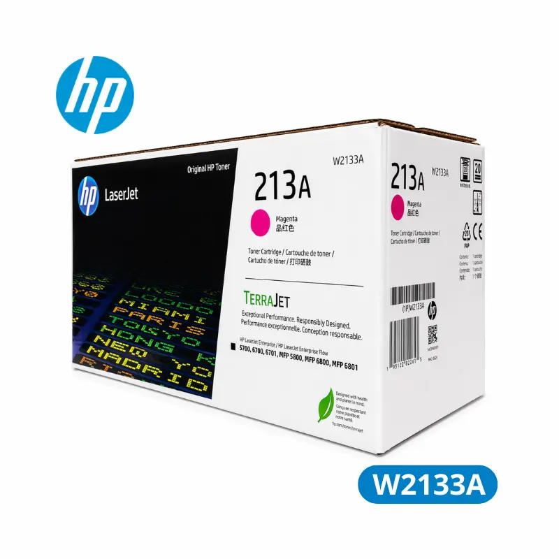 Cartucho de Tóner HP W2133A (213A) Magenta LaserJet Enterprise 5700dn, 6700dn Original 3,000 Paginas.