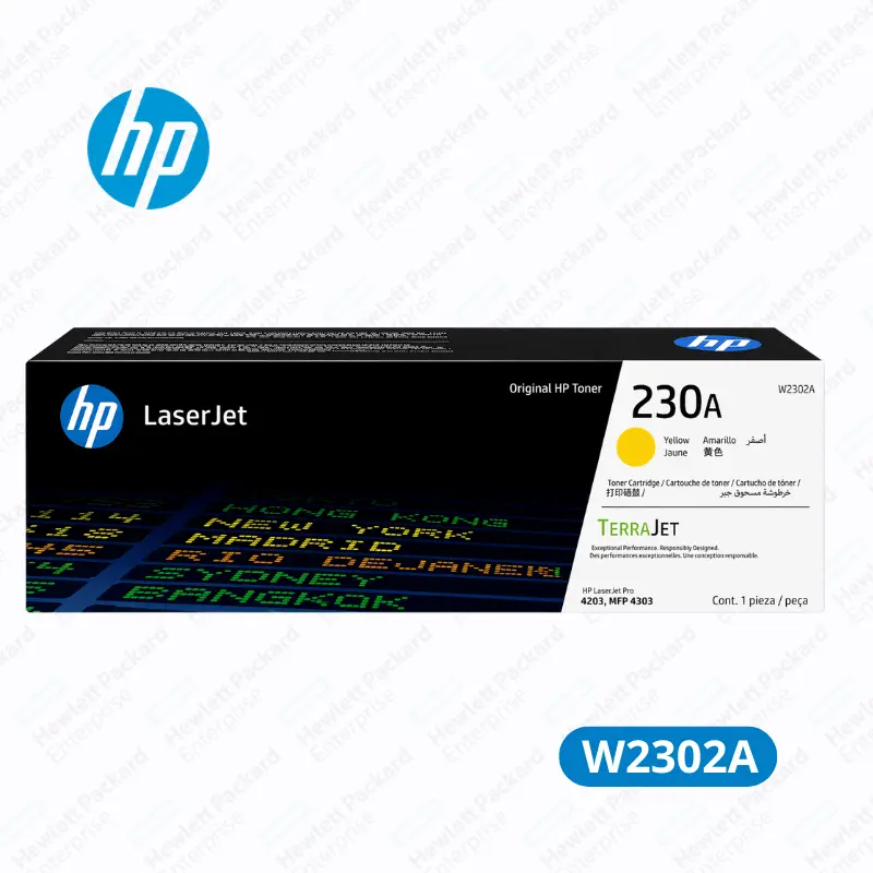 Cartucho de Tóner HP W2302A (230A) Yellow LaserJet Pro 4203dn, 4203dw Original 1,800 Paginas.