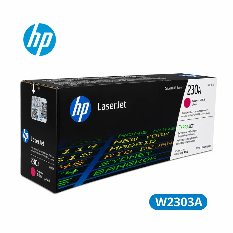 Cartucho de Tóner HP W2303A (230A) Magenta LaserJet Pro 4203dn, 4203dw Original 1,800 Paginas.