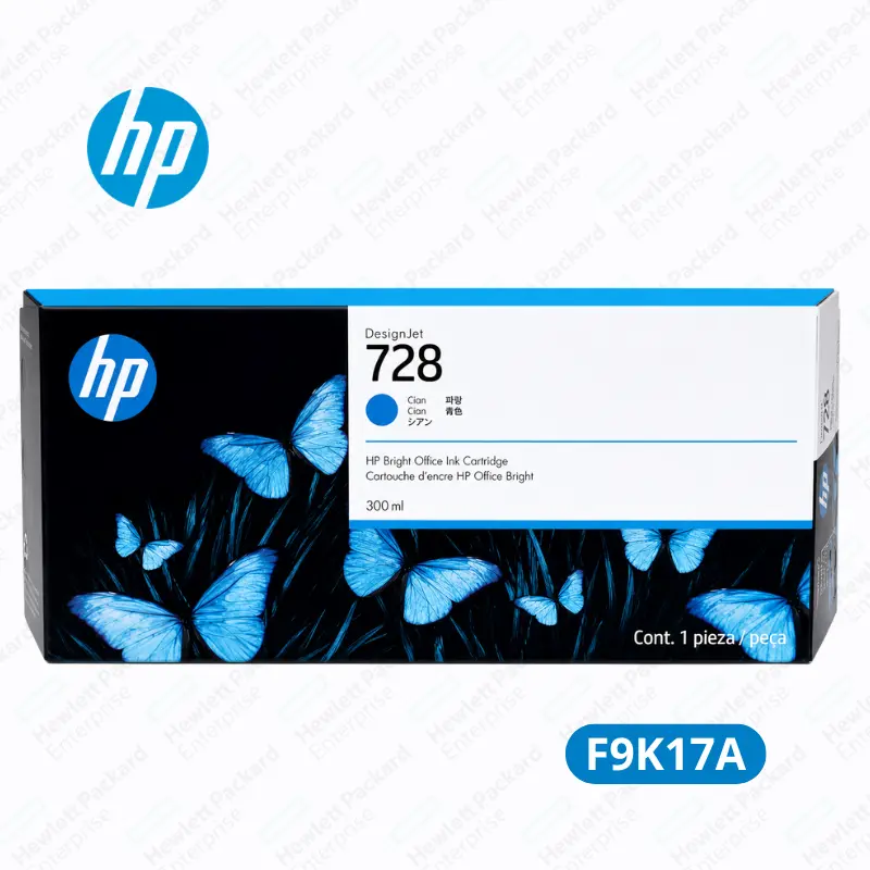 Cartucho de Tinta HP 728 (F9K17A) 300ml Cyan DesignJet T730 / T830 Original.