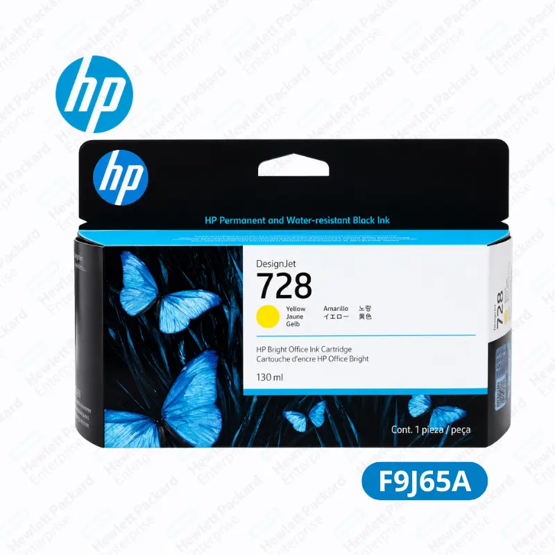 Cartucho de Tinta HP 728 (F9J65A) 130ml Yellow DesignJet T730 / T830 Original.