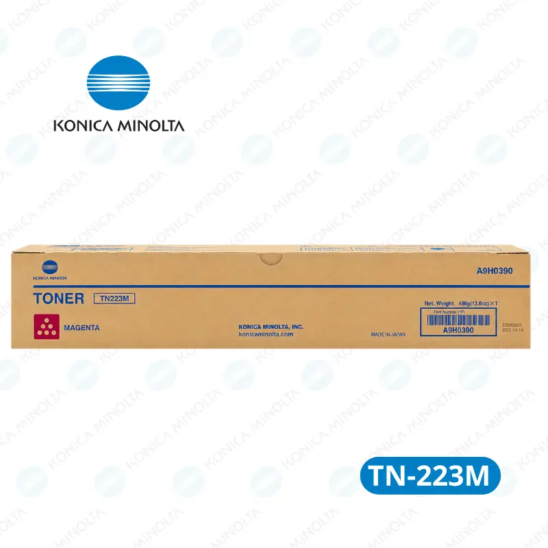 Toner Konica Minolta TN223M (A9H0390) Magenta Bizhub C227 / C287 Rendimiento 21,000 páginas.
