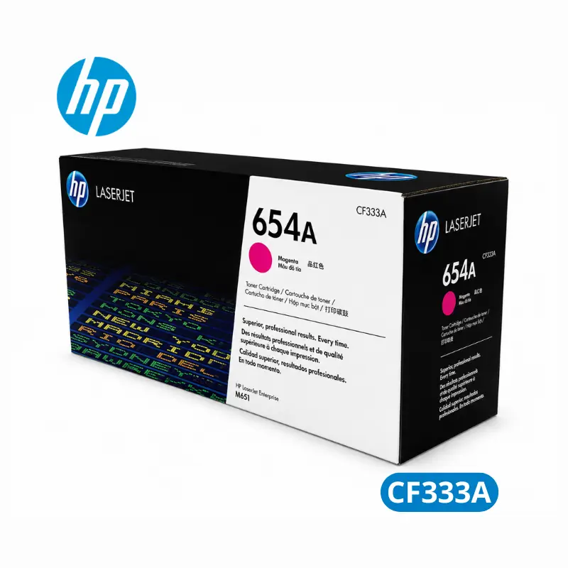 Cartucho de Tóner HP 654A (CF333A) Magenta LaserJet Enterprise M651n, M651dn, M651xh Original 15,000 Paginas.