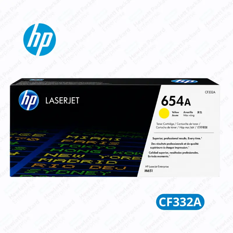 Cartucho de Tóner HP 654A (CF332A) Yellow LaserJet Enterprise M651n, M651dn, M651xh Original 15,000 Paginas.