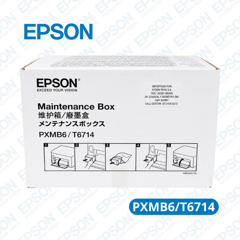 Caja de Mantenimiento Epson T6714 / PXMB6 (C13T671400) Epson WorkForce Pro WF-C8190 / WF-C8610 / WF-C8690.