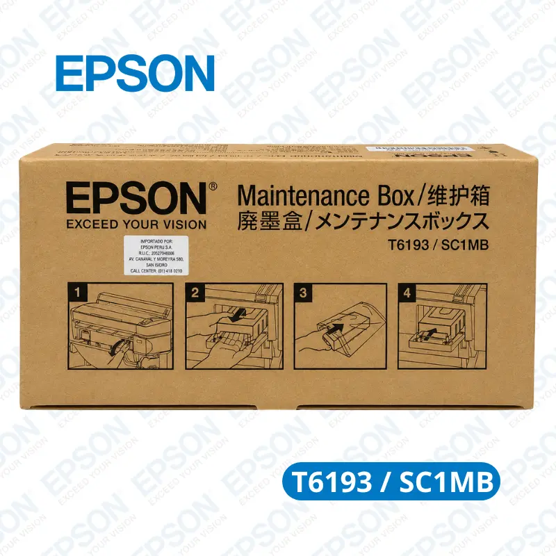Caja de Mantenimiento Epson T619300 Negro (T6193/SC1MB) Epson SC-T3000, SC-F6000 / SC-P10000, SC-P20000.