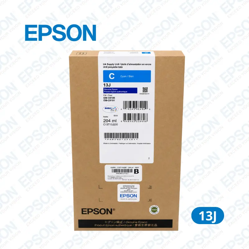 Tinta Epson 13J Cyan (CT13T13J200) Epson WorkForce Pro EM-C8100 / WorkForce EM-C8101 / WorkForce WF-C8100 - 20,000 Paginas.