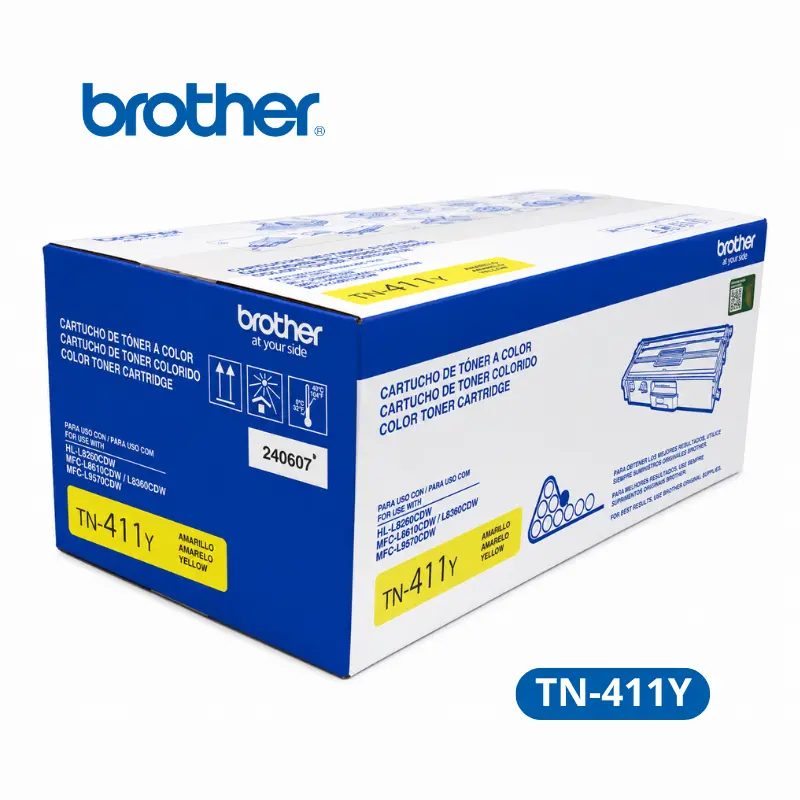 Toner Brother TN-411Y Yellow Para HL-L8260CDW, HL-L8360CDW / MFC-L8610CDW, MFC-L8900CDW, MFC-L9570CDW 1,800 paginas.