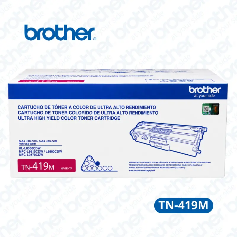 Toner Brother TN-419M Magenta Para HL-L8260CDW, HL-L8360CDW, / MFC-L8900CDW, MFC-L9570CDW/CDWT. 9,000 paginas.