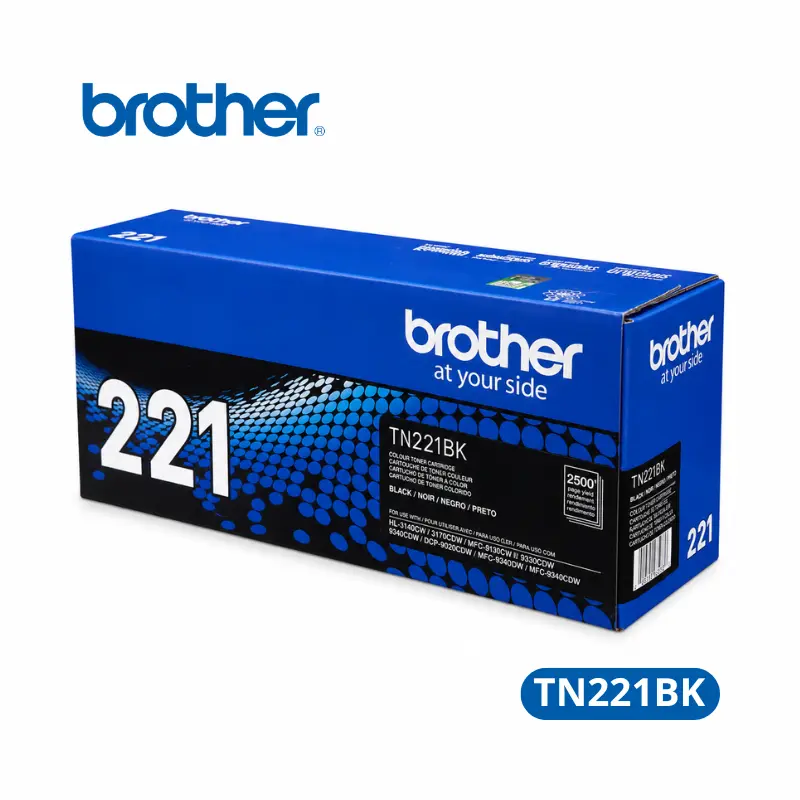 Toner Brother TN-221BK Negro Para HL-L8260CDW, HL-L8360CDW, / MFC-L8900CDW, MFC-L9570CDW/CDWT. 2,500 paginas.
