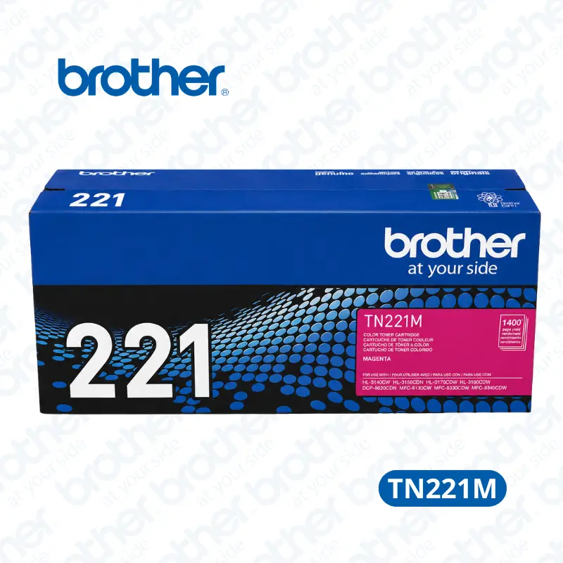 Toner Brother TN-221M Magenta Para HL-3140CW, HL-3170CDW, / MFC-9130CW, DCP-9040CN. 1,400 paginas.