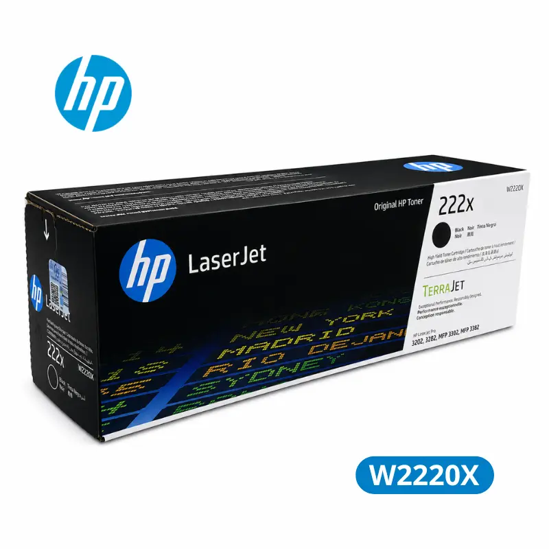 Cartucho de Tóner HP 222X (W2220X) Negro LaserJet Enterprise M651n, M651dn, M651xh Original 3,200 Paginas.