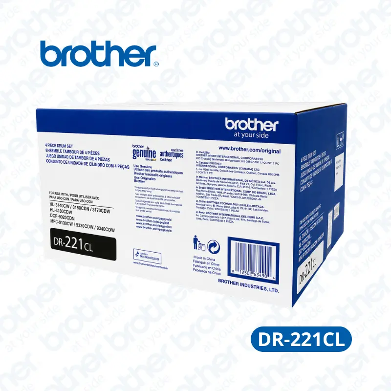 Tambor (Drum) Brother DR-221CL Para Brother HL-3180CDW, DCP-9020CDN, MFC-9340CDW. 15,000 paginas.
