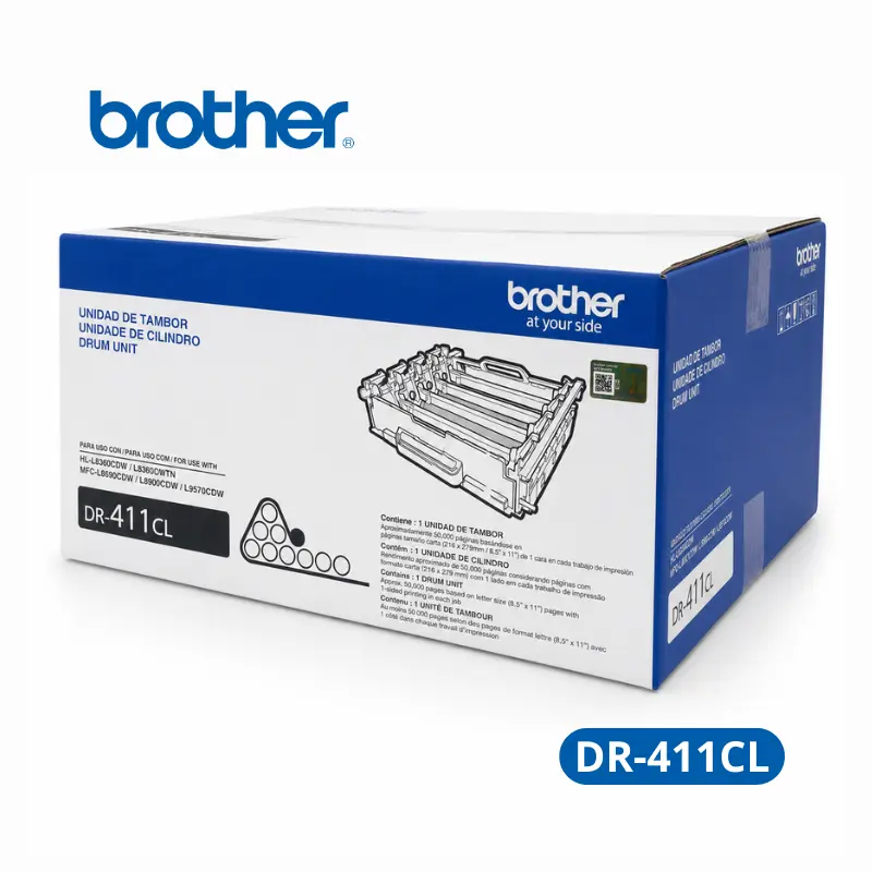 Tambor (Drum) Brother DR-411CL Para Brother HL-L8260CDW, DCP-L8410CDW, MFC-L9570CDW. 25,000 paginas.