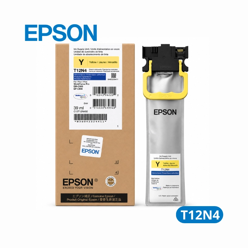 Tinta Epson T12N4 Yellow (T12N400) Epson WorkForce Pro EP-C800 / EM-C800 5,000 páginas.