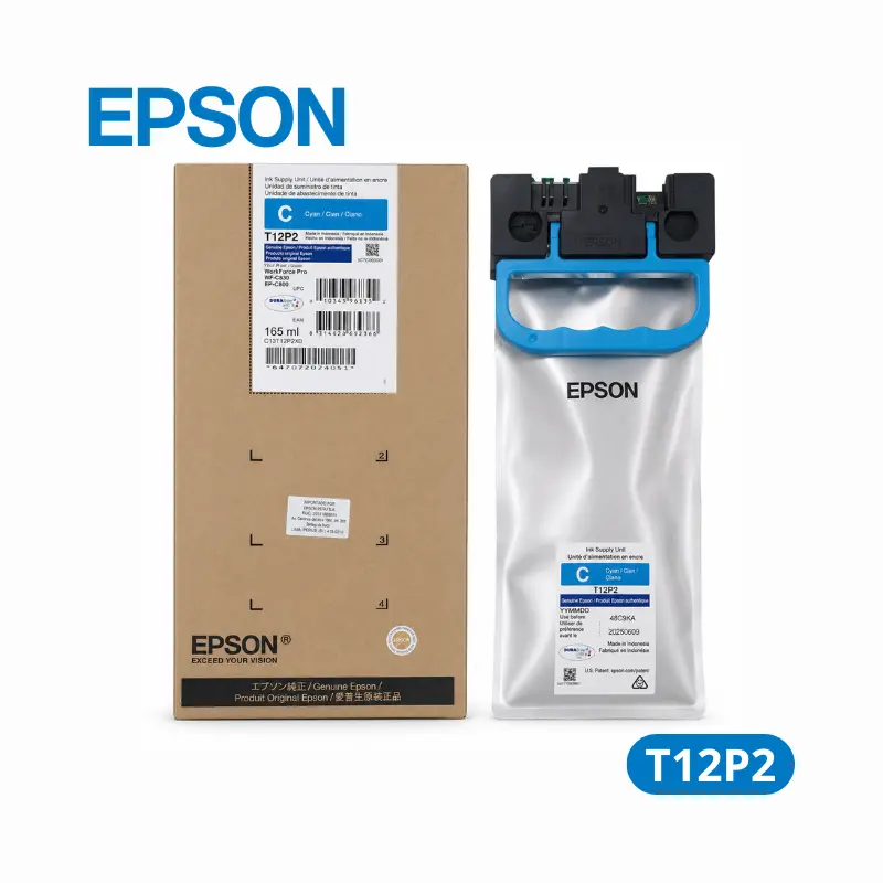 Tinta Epson T12P2 Cyan (T12P200) Epson WorkForce Pro EP-C800 / EM-C800 16,500 Paginas.