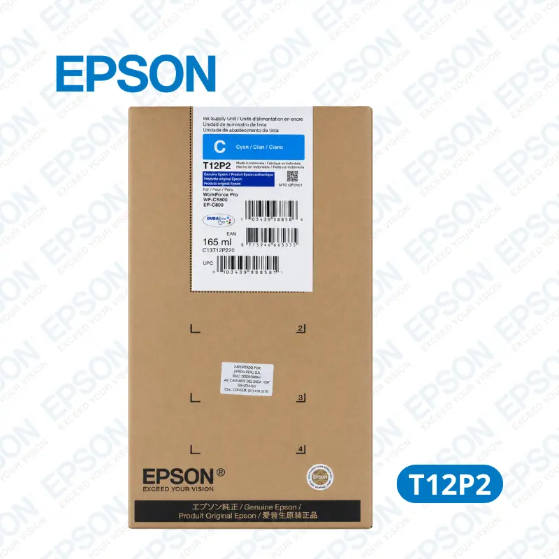 Tinta Epson T12P2 Cyan (T12P200) Epson WorkForce Pro EP-C800 / EM-C800 16,500 Paginas.