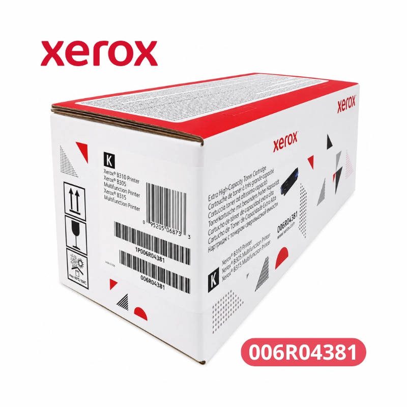 Cartucho de Toner Xerox 006R04381 Negro - Para Impresoras Xerox® B310 / B305 / B315 Rendimiento 20,000 páginas.