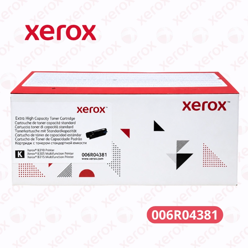 Cartucho de Toner Xerox 006R04381 Negro - Para Impresoras Xerox® B310 / B305 / B315 Rendimiento 20,000 páginas.