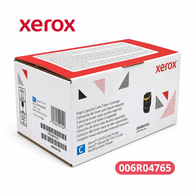 Cartucho de Toner Xerox 006R04765 Cyan - Para Impresoras C410, VersaLink® C415 Rendimiento 7,000 páginas.