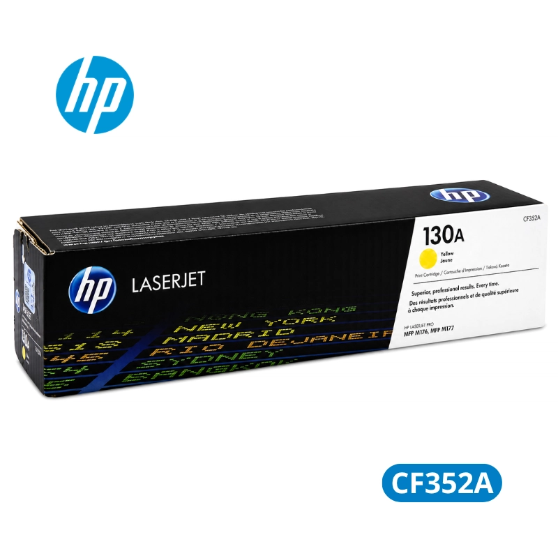 Cartucho de Tóner HP 130A Yellow (CF352A) HP Color LaserJet Pro MFP M176n / M177fw - Original 1,000 Paginas.