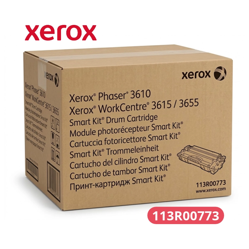 Unidad de Tambor de imágenes original Xerox 113R00773 en su caja para impresoras de la serie VersaLink.